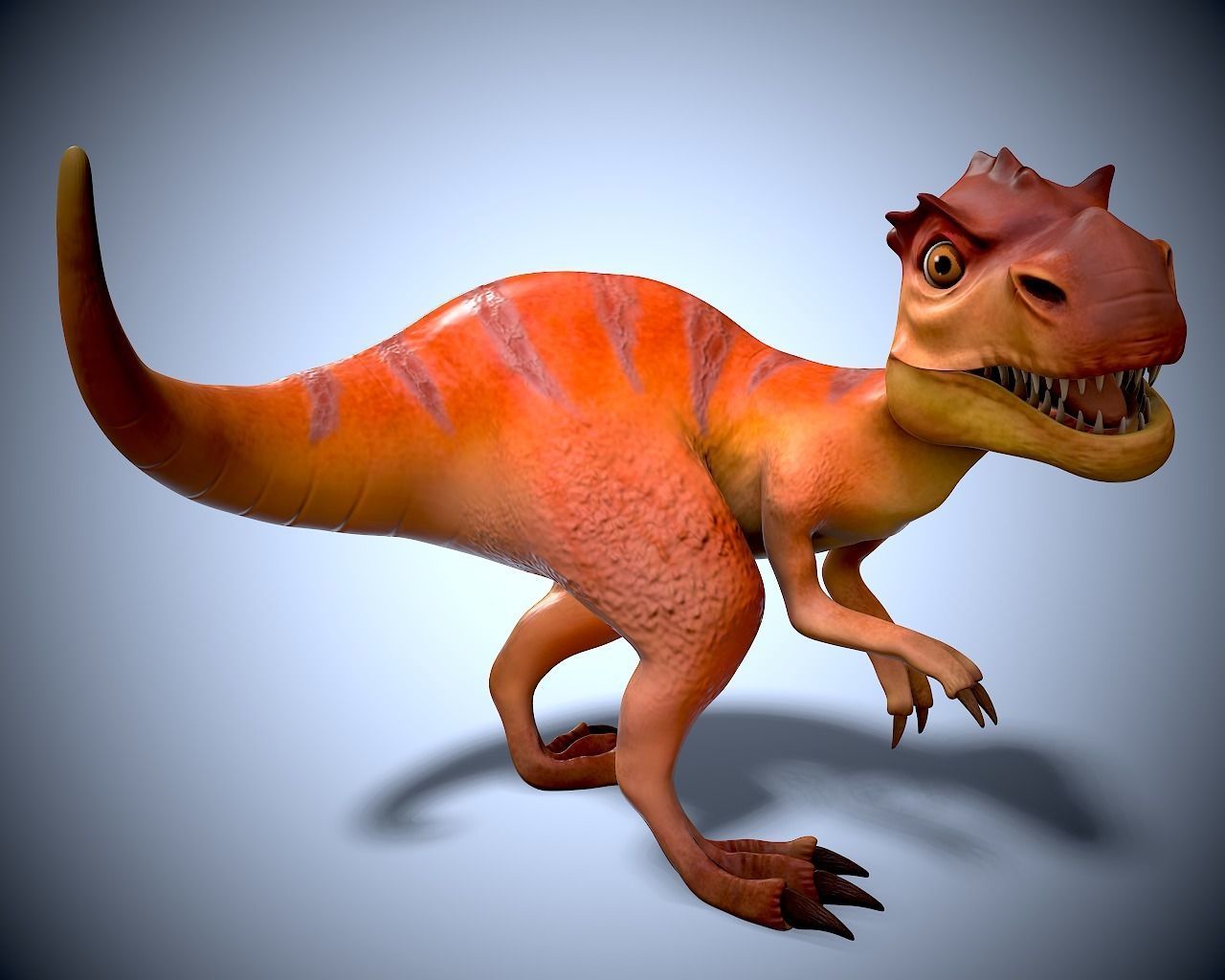 Dino family Low-poly 3D model_6