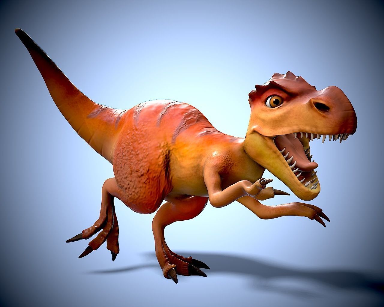 Dino family Low-poly 3D model_8