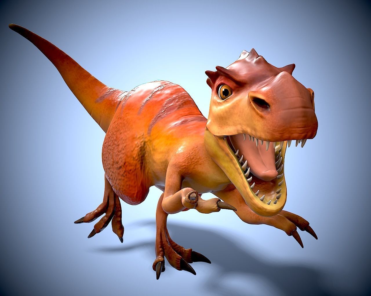 Dino family Low-poly 3D model_4