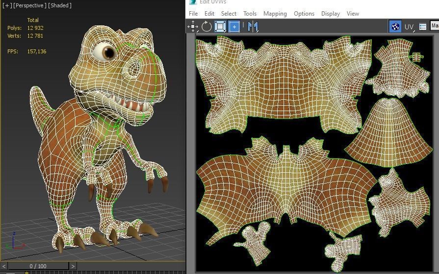 Dino family Low-poly 3D model_28