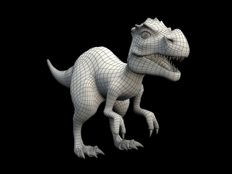 Dino family Low-poly 3D model_16