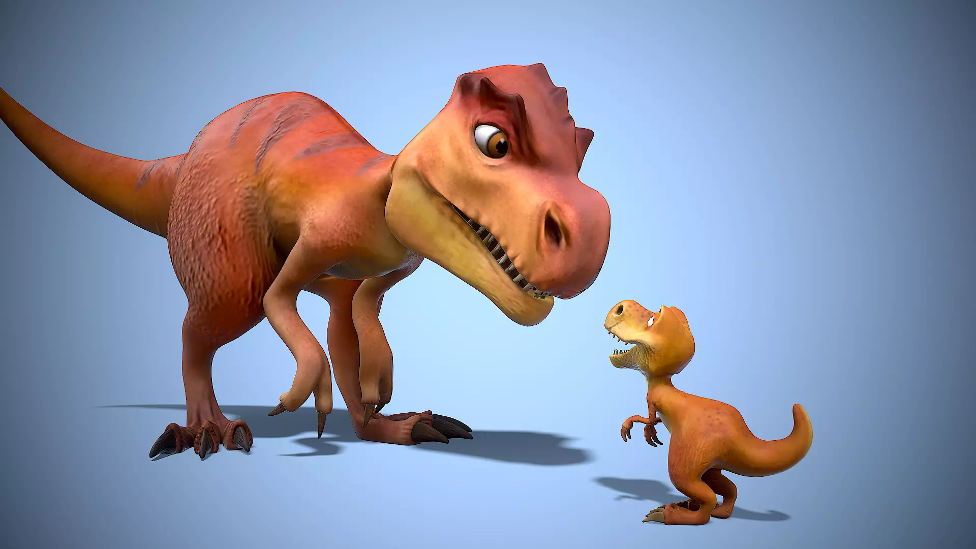 Dino family Low-poly 3D model_0