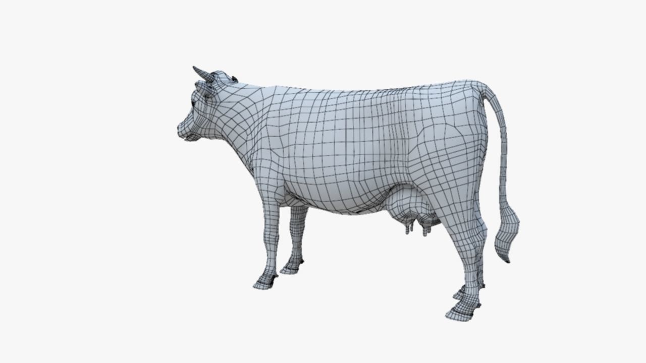 3D model Low Poly Holstein Cow Unwapped 4K Low-poly 3D model_23