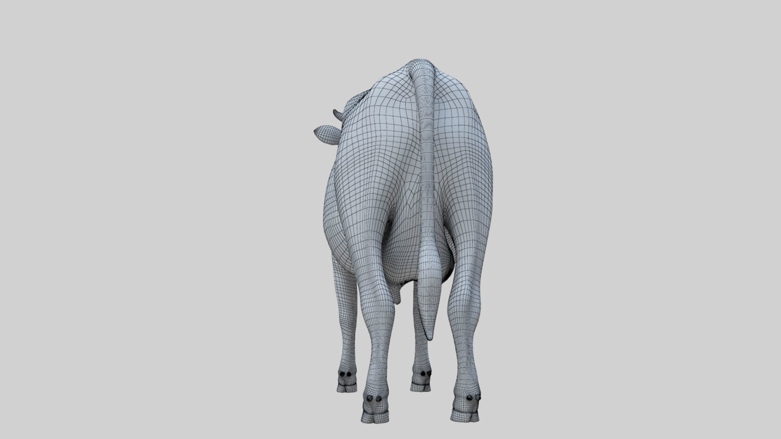 3D model Low Poly Holstein Cow Unwapped 4K Low-poly 3D model_52
