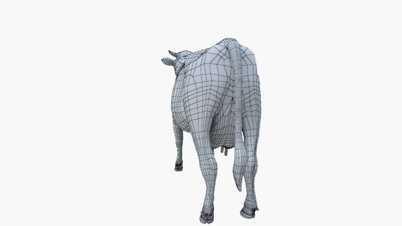 3D model Low Poly Holstein Cow Unwapped 4K Low-poly 3D model_24