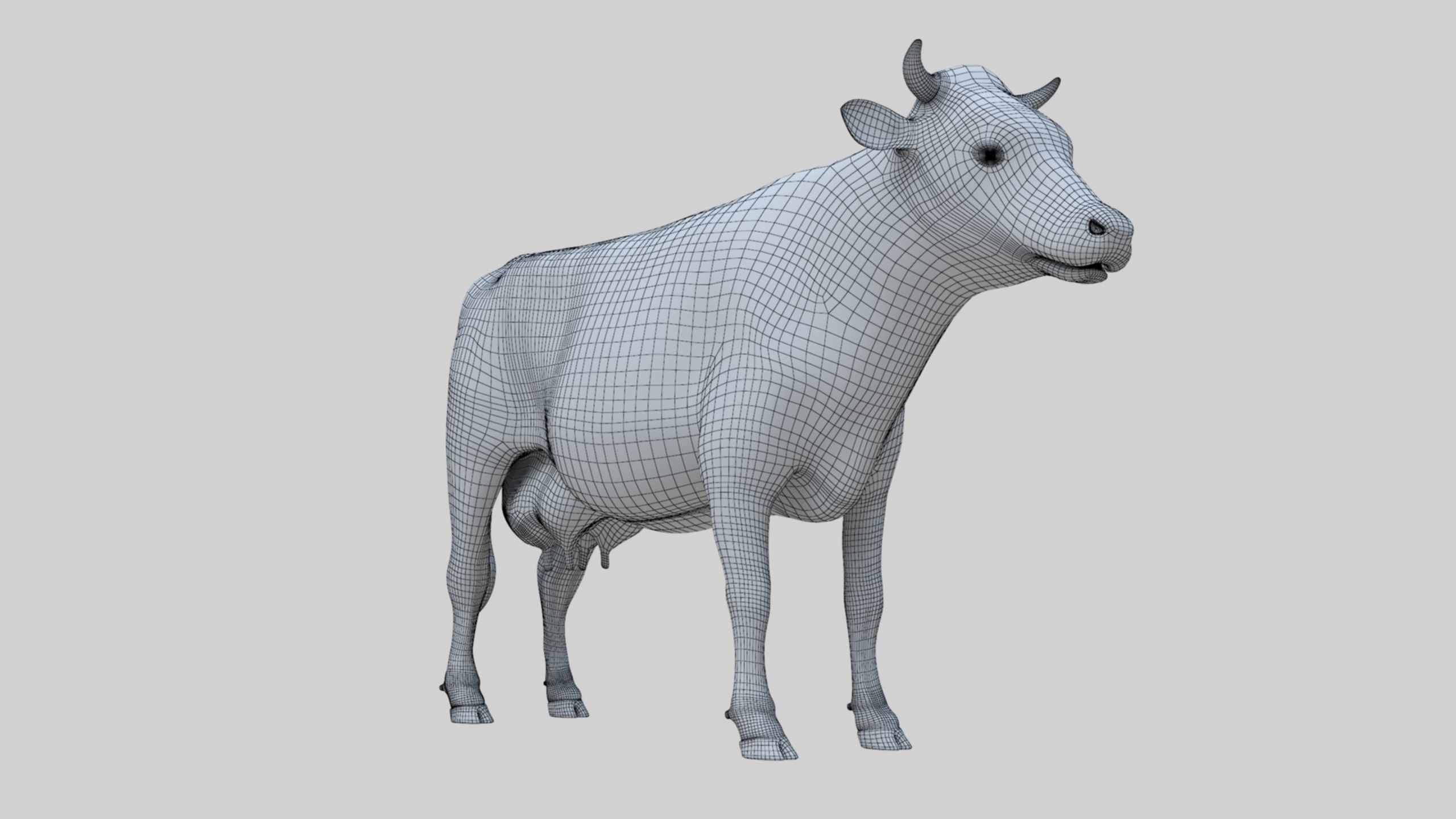 3D model Low Poly Holstein Cow Unwapped 4K Low-poly 3D model_81