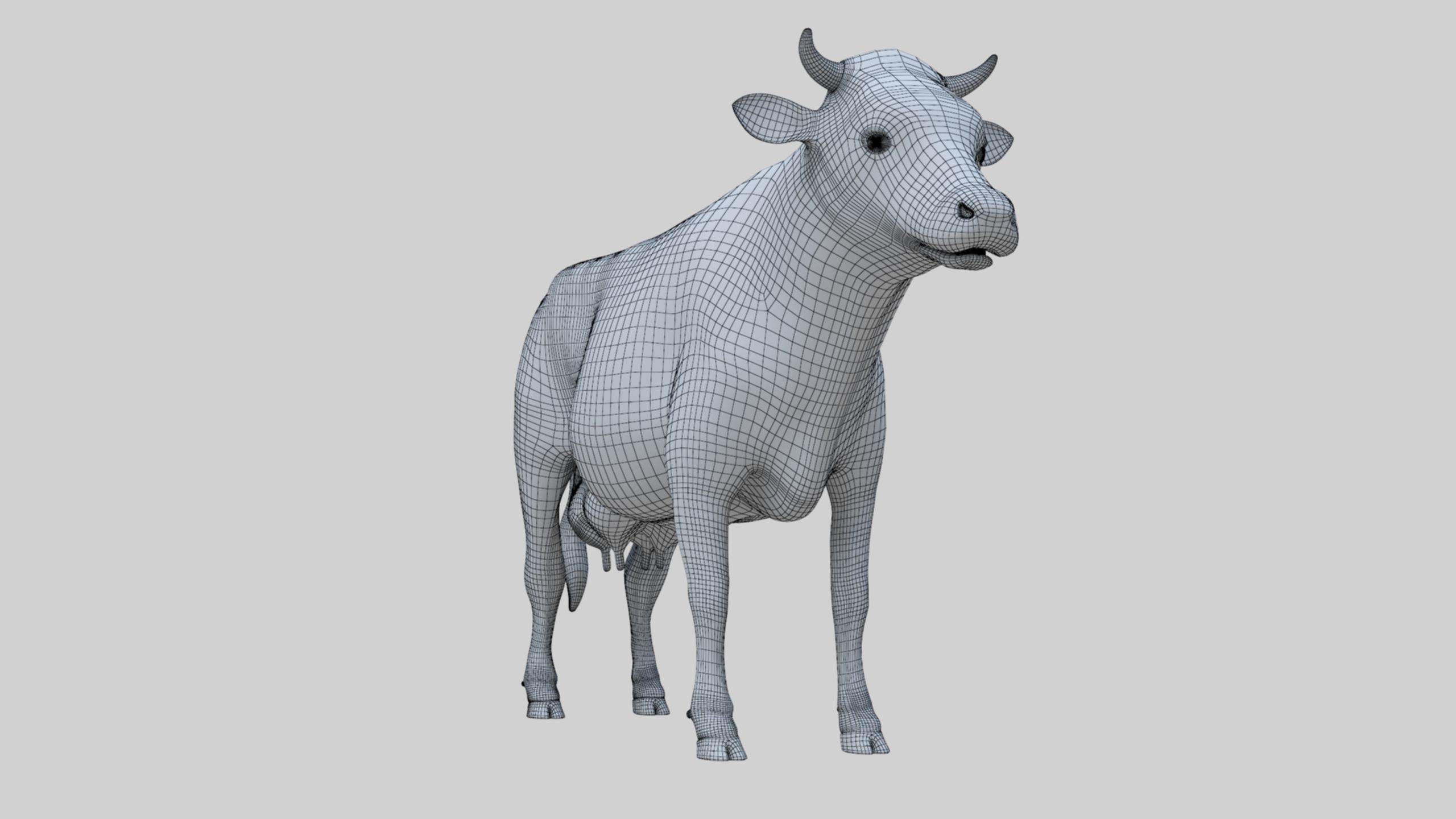 3D model Low Poly Holstein Cow Unwapped 4K Low-poly 3D model_77