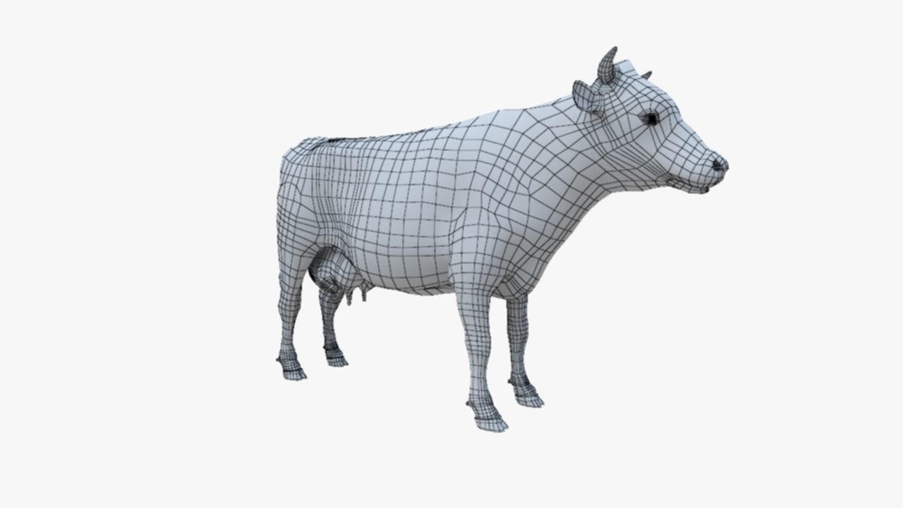 3D model Low Poly Holstein Cow Unwapped 4K Low-poly 3D model_98