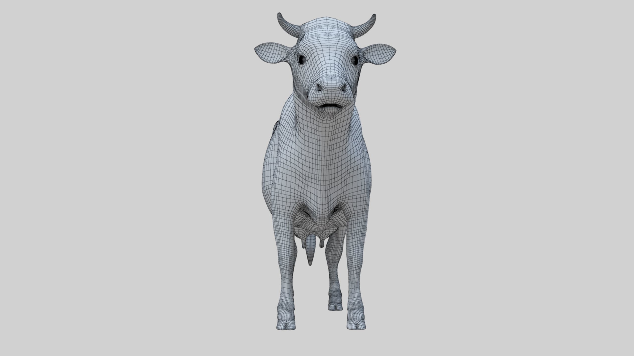 3D model Low Poly Holstein Cow Unwapped 4K Low-poly 3D model_75