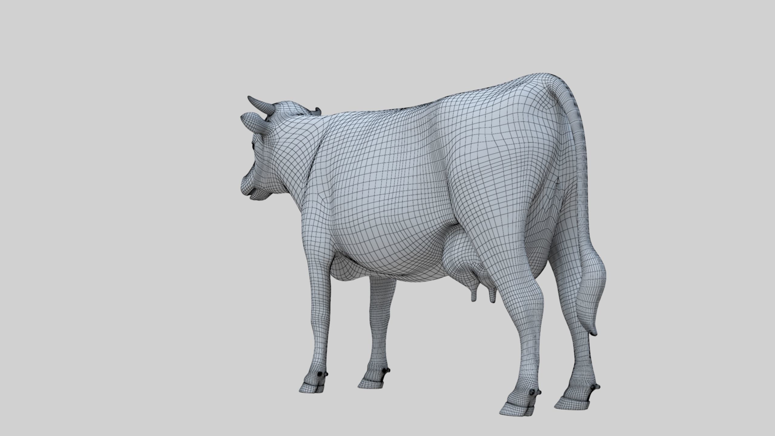 3D model Low Poly Holstein Cow Unwapped 4K Low-poly 3D model_57