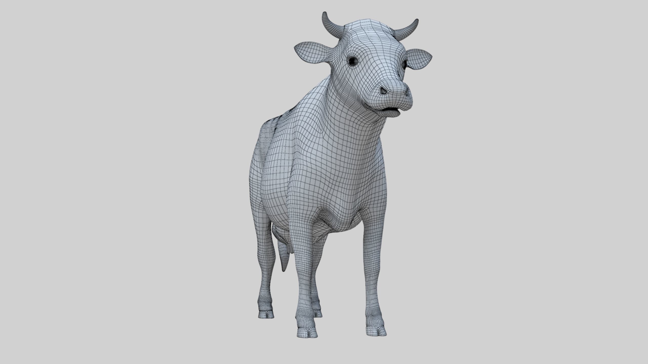 3D model Low Poly Holstein Cow Unwapped 4K Low-poly 3D model_14