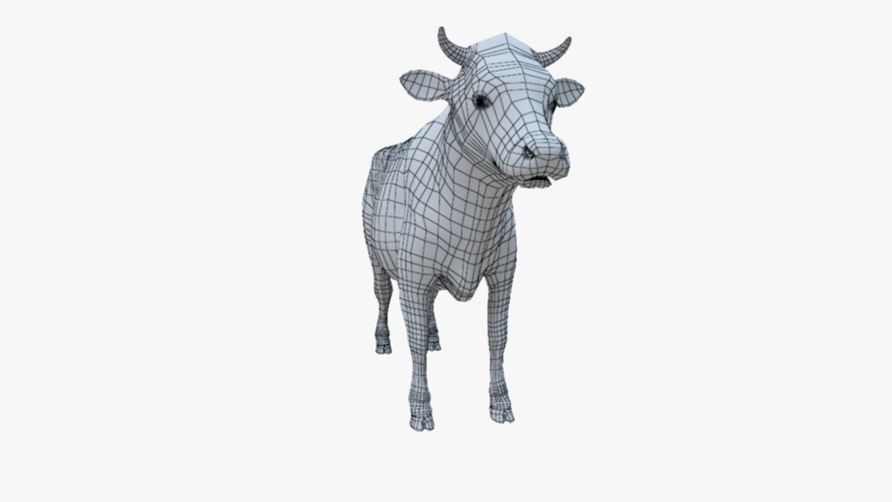 3D model Low Poly Holstein Cow Unwapped 4K Low-poly 3D model_64