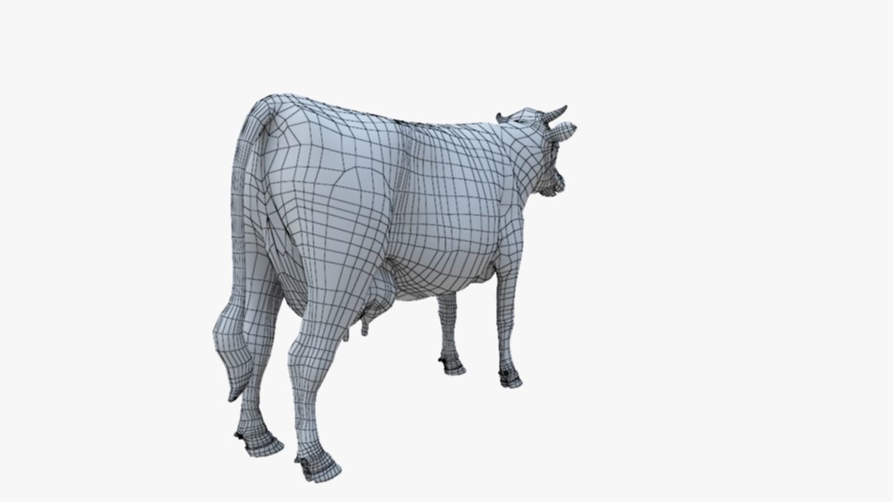 3D model Low Poly Holstein Cow Unwapped 4K Low-poly 3D model_88