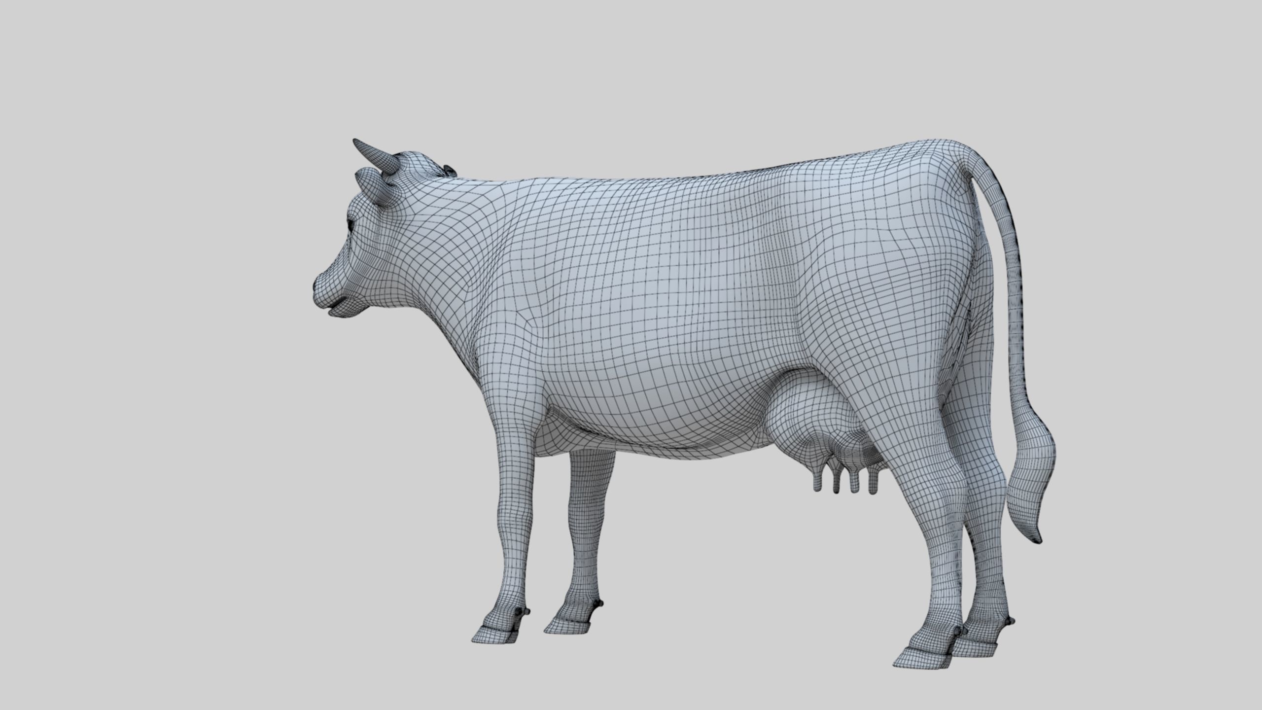 3D model Low Poly Holstein Cow Unwapped 4K Low-poly 3D model_94