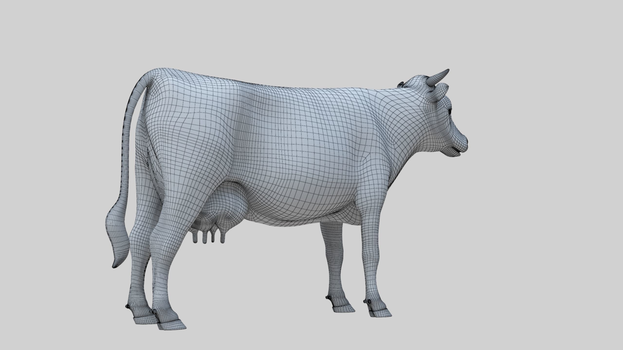 3D model Low Poly Holstein Cow Unwapped 4K Low-poly 3D model_18
