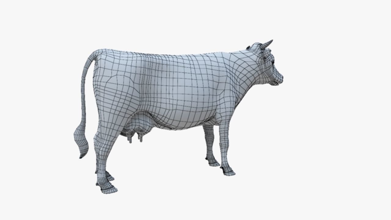 3D model Low Poly Holstein Cow Unwapped 4K Low-poly 3D model_25
