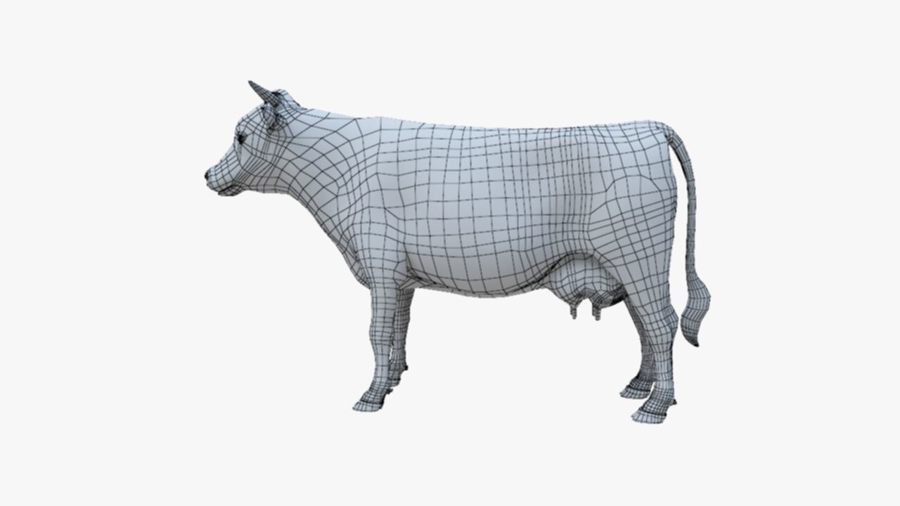 3D model Low Poly Holstein Cow Unwapped 4K Low-poly 3D model_76