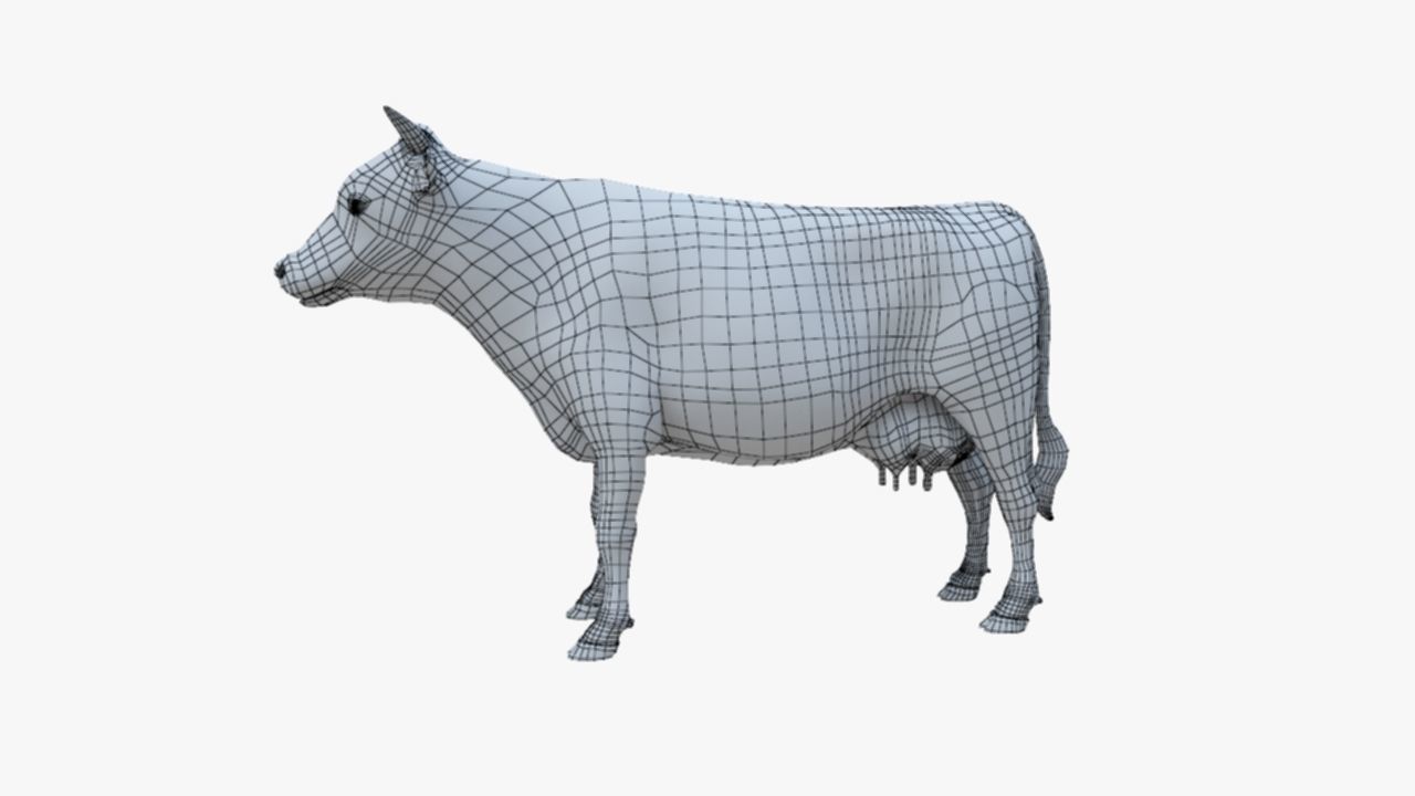 3D model Low Poly Holstein Cow Unwapped 4K Low-poly 3D model_78