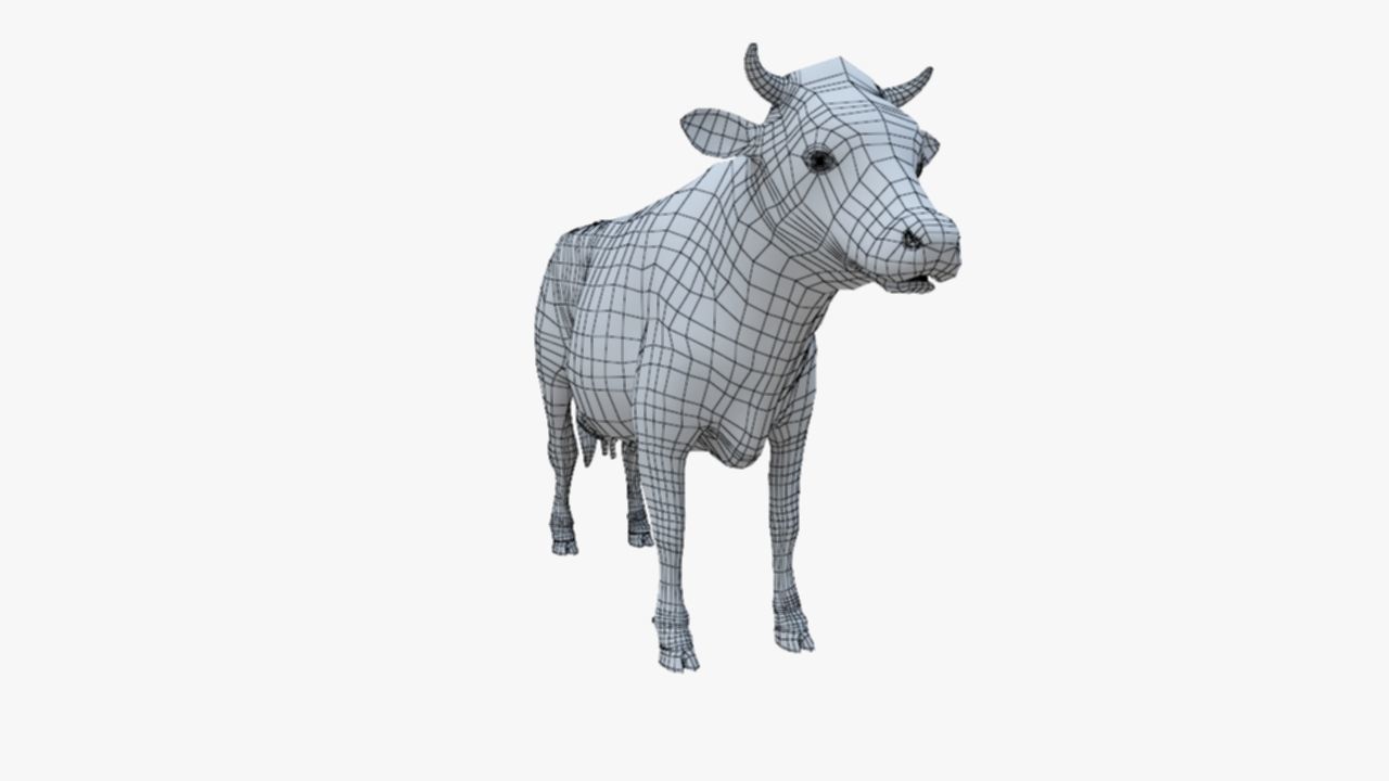 3D model Low Poly Holstein Cow Unwapped 4K Low-poly 3D model_60