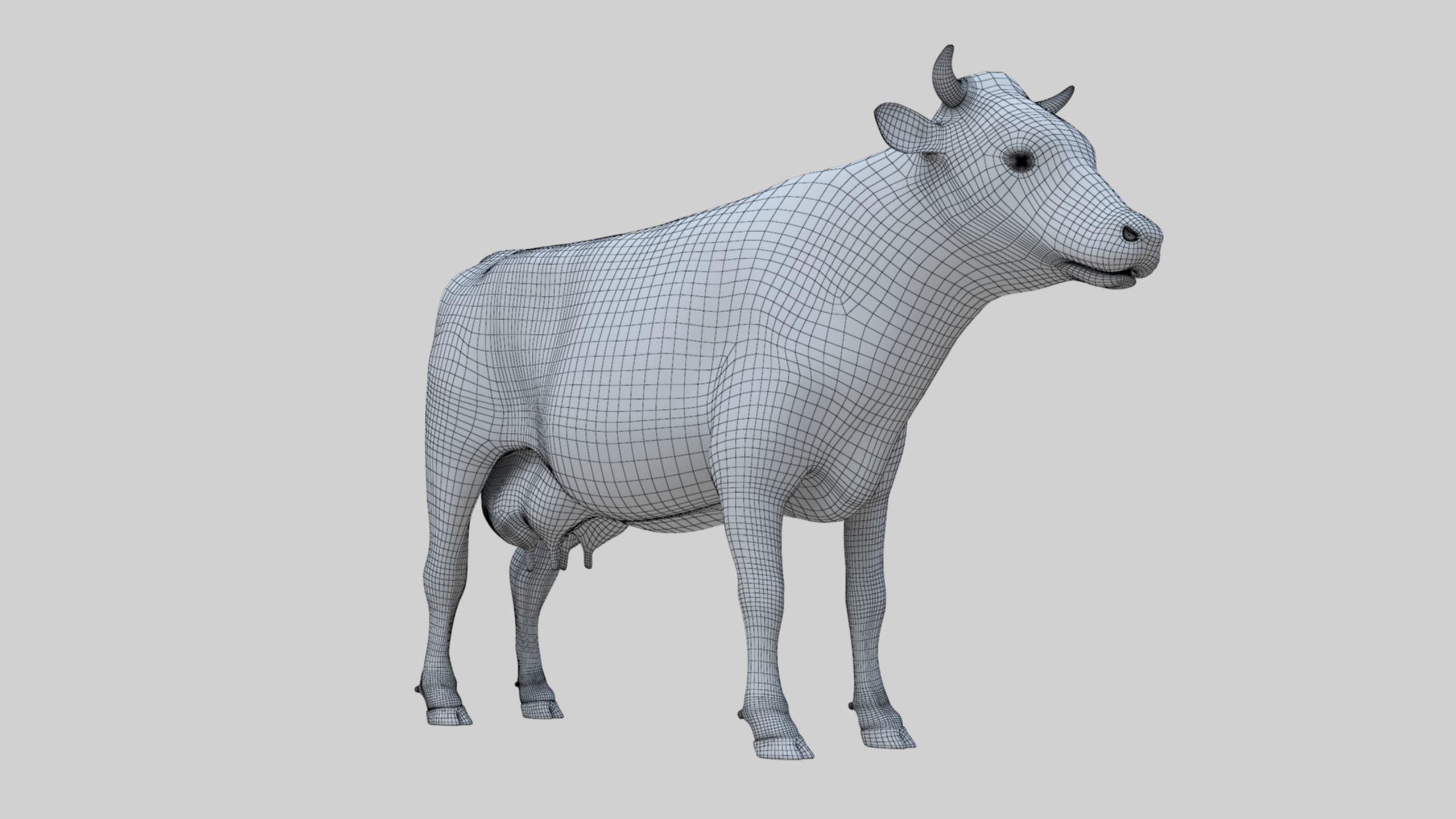 3D model Low Poly Holstein Cow Unwapped 4K Low-poly 3D model_70