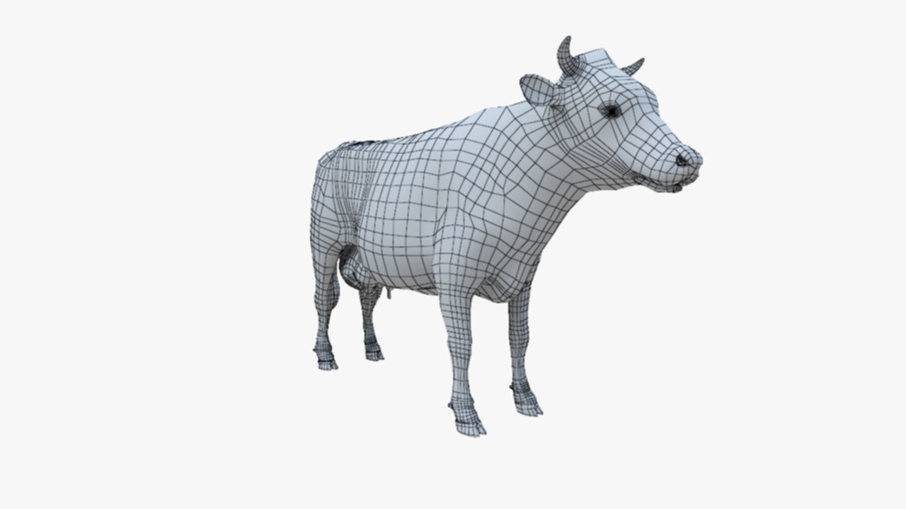 3D model Low Poly Holstein Cow Unwapped 4K Low-poly 3D model_101