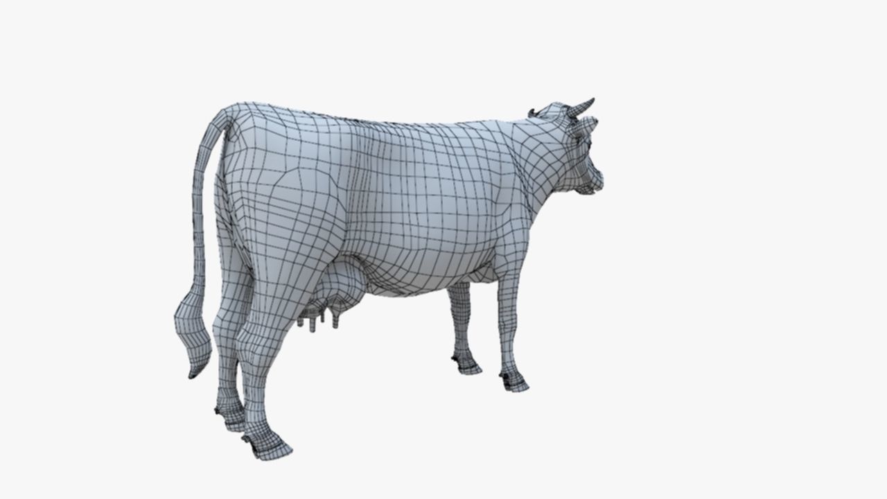3D model Low Poly Holstein Cow Unwapped 4K Low-poly 3D model_89