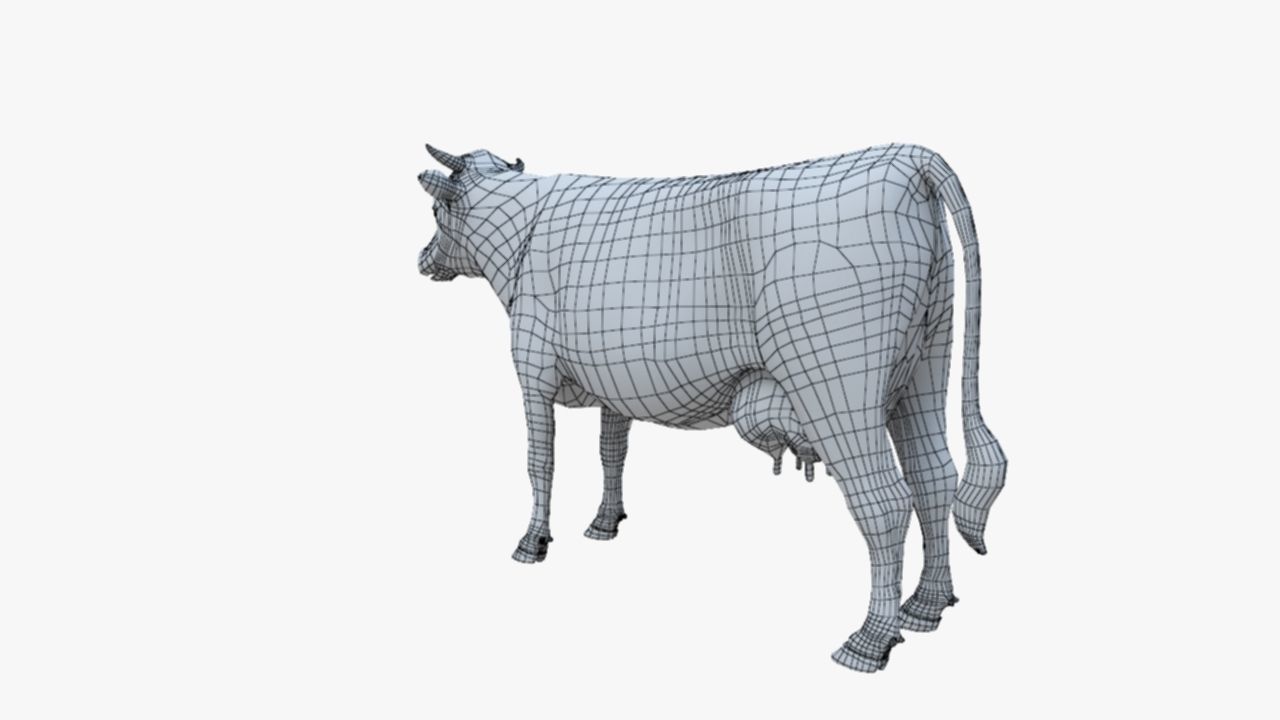 3D model Low Poly Holstein Cow Unwapped 4K Low-poly 3D model_82