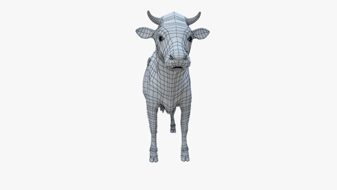 3D model Low Poly Holstein Cow Unwapped 4K Low-poly 3D model_21