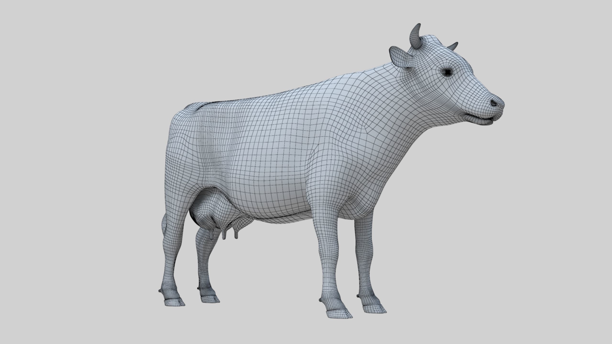3D model Low Poly Holstein Cow Unwapped 4K Low-poly 3D model_41