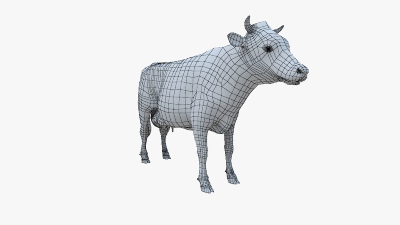 3D model Low Poly Holstein Cow Unwapped 4K Low-poly 3D model_59