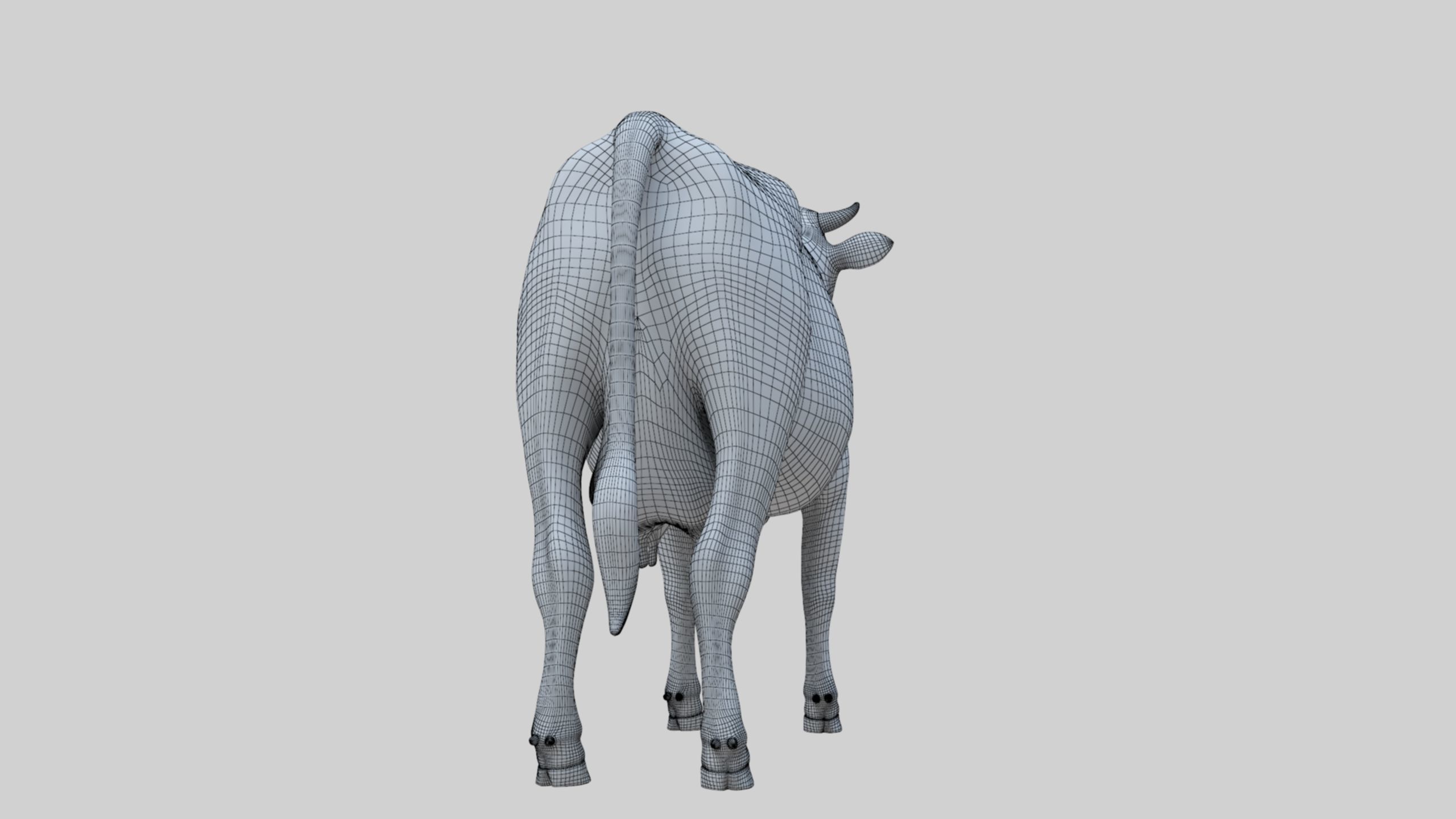 3D model Low Poly Holstein Cow Unwapped 4K Low-poly 3D model_96