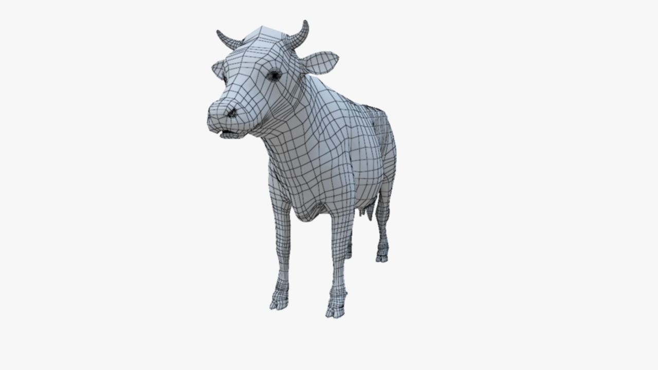 3D model Low Poly Holstein Cow Unwapped 4K Low-poly 3D model_22