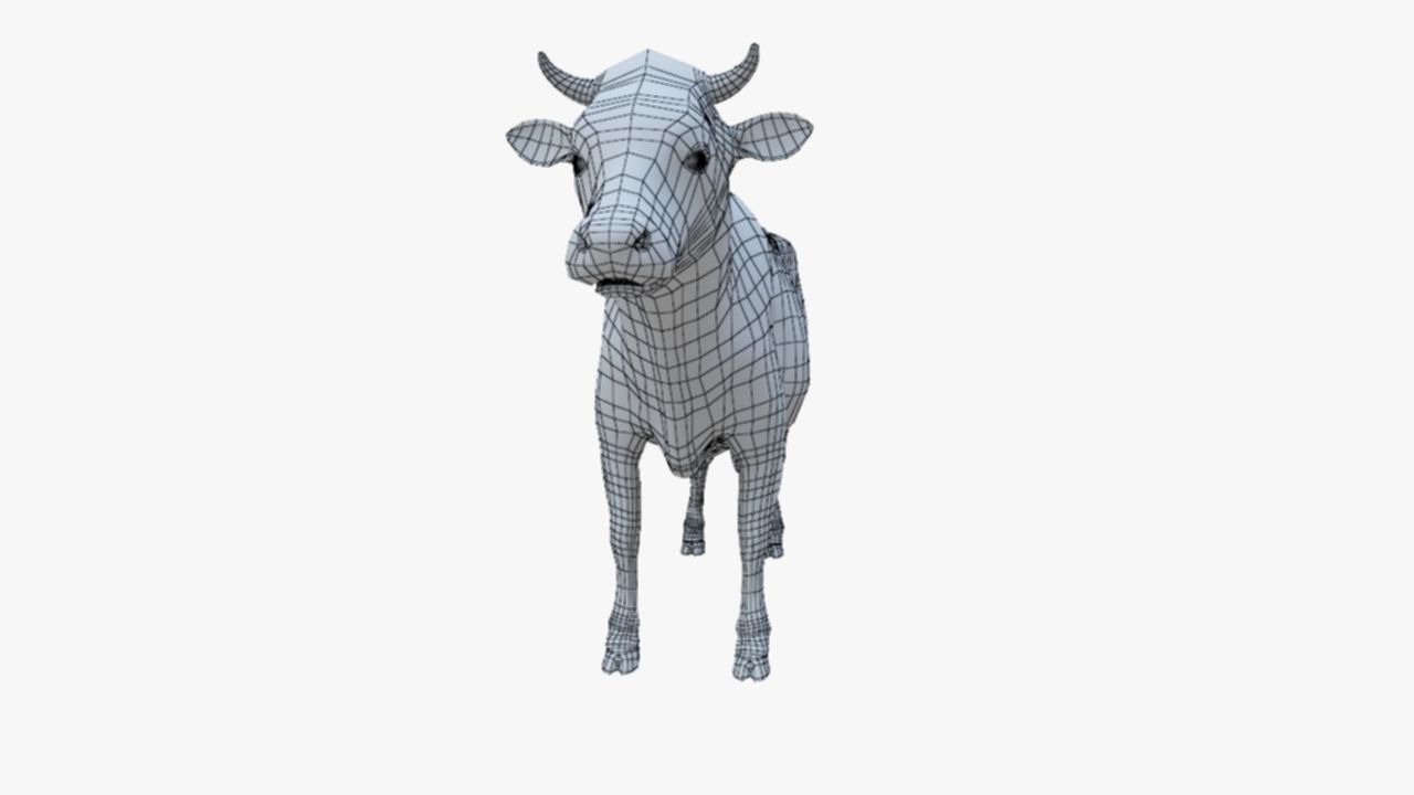 3D model Low Poly Holstein Cow Unwapped 4K Low-poly 3D model_67
