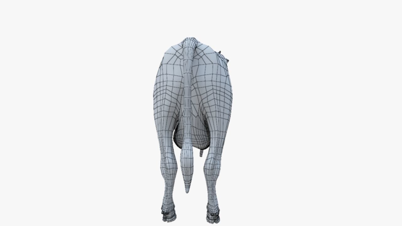 3D model Low Poly Holstein Cow Unwapped 4K Low-poly 3D model_86