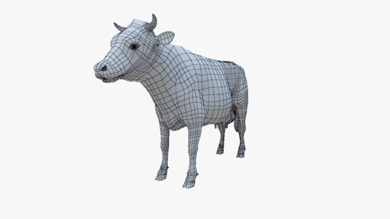 3D model Low Poly Holstein Cow Unwapped 4K Low-poly 3D model_69