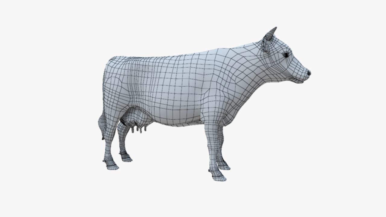 3D model Low Poly Holstein Cow Unwapped 4K Low-poly 3D model_26