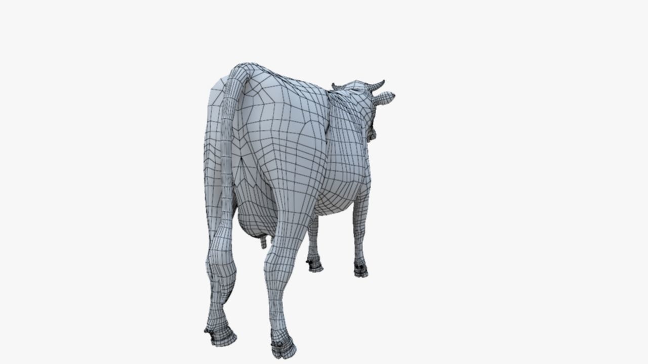 3D model Low Poly Holstein Cow Unwapped 4K Low-poly 3D model_87
