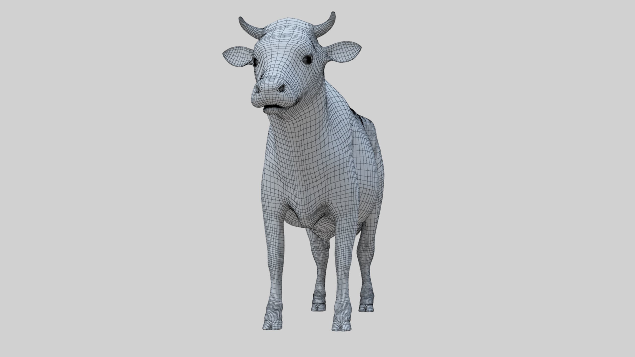 3D model Low Poly Holstein Cow Unwapped 4K Low-poly 3D model_15