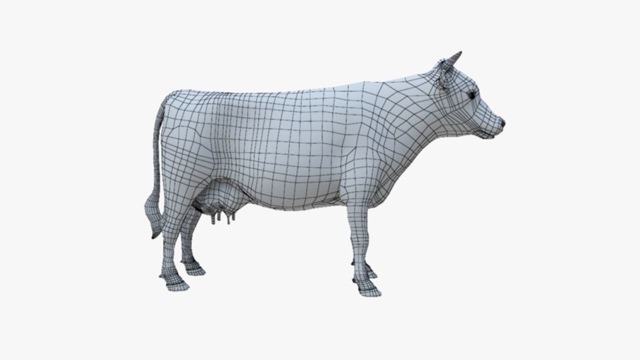 3D model Low Poly Holstein Cow Unwapped 4K Low-poly 3D model_95