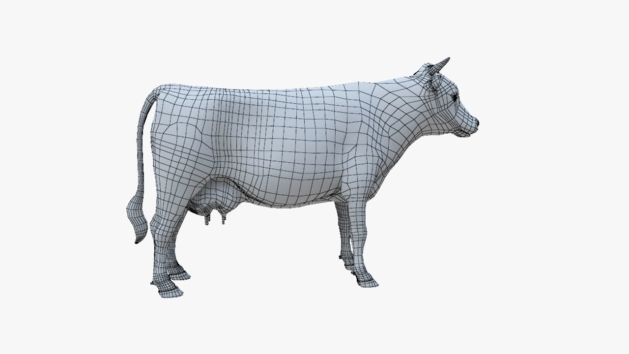 3D model Low Poly Holstein Cow Unwapped 4K Low-poly 3D model_92