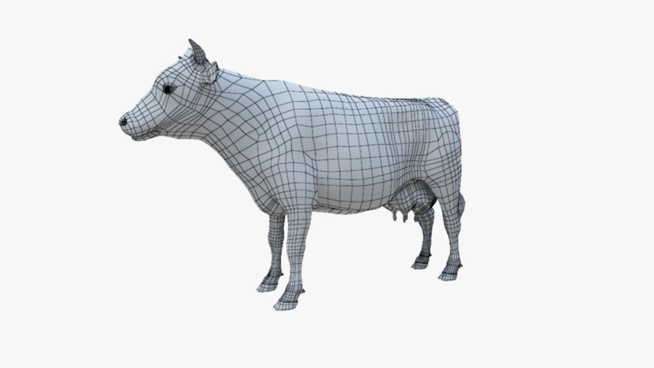 3D model Low Poly Holstein Cow Unwapped 4K Low-poly 3D model_74
