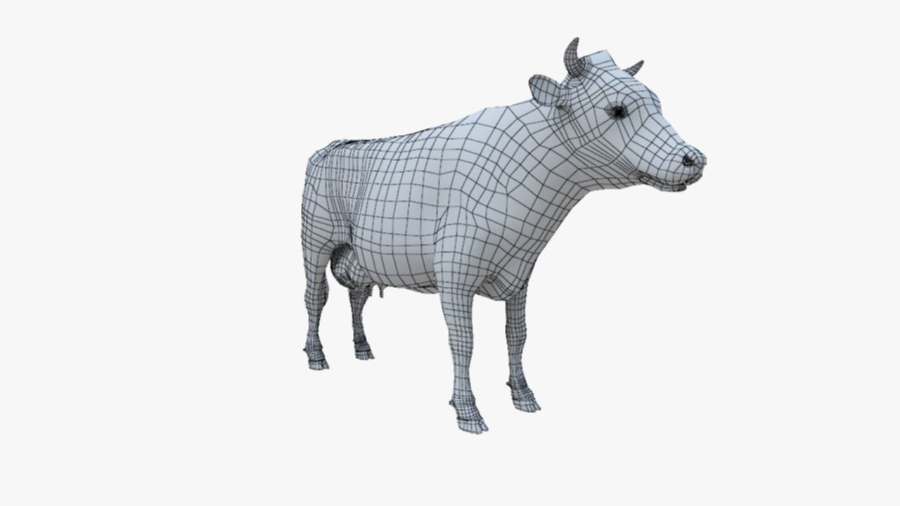 3D model Low Poly Holstein Cow Unwapped 4K Low-poly 3D model_100