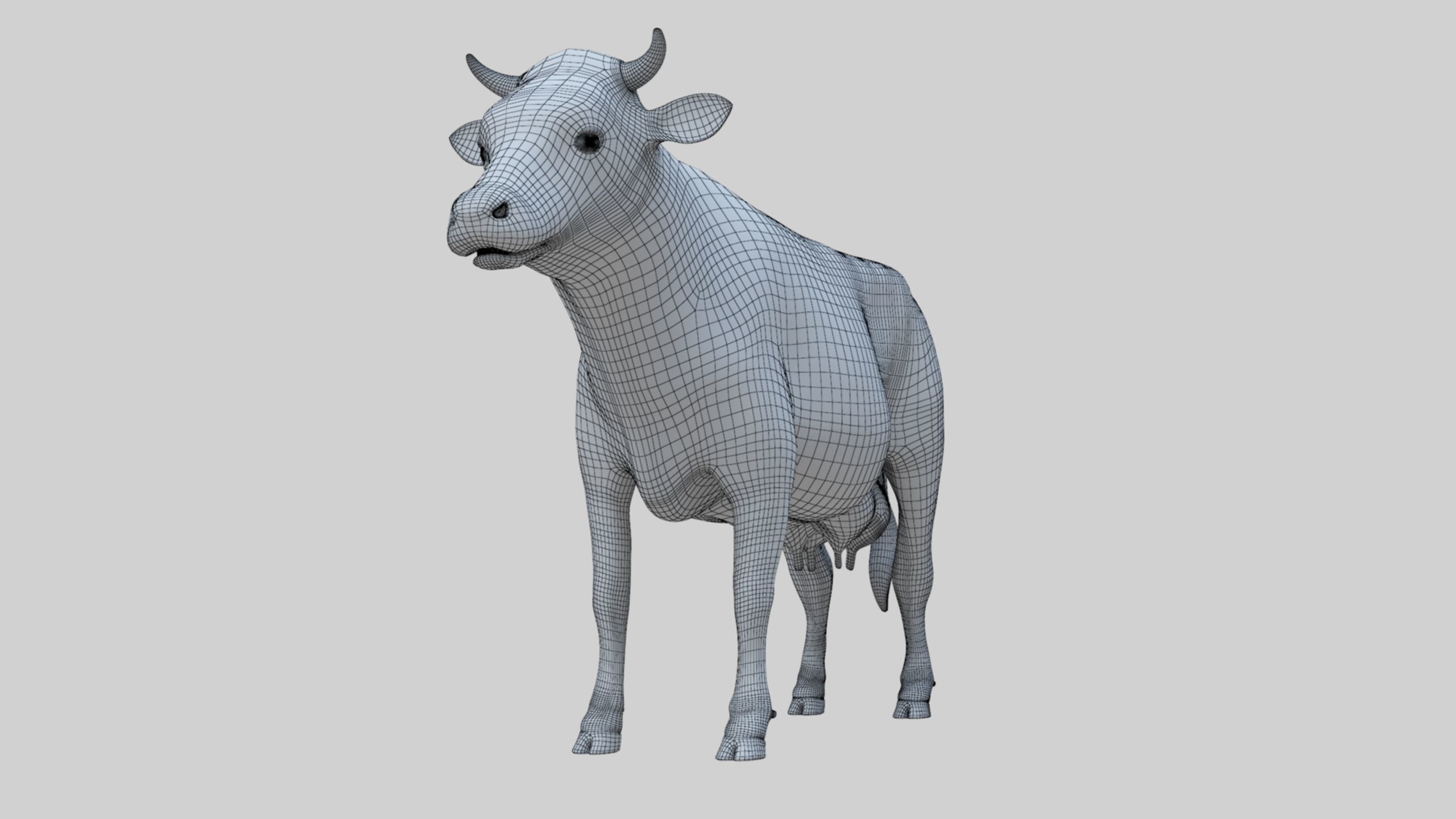 3D model Low Poly Holstein Cow Unwapped 4K Low-poly 3D model_83