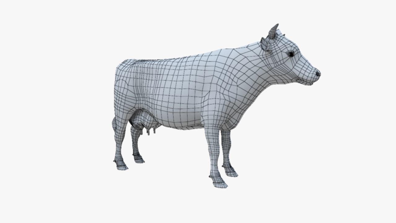 3D model Low Poly Holstein Cow Unwapped 4K Low-poly 3D model_97