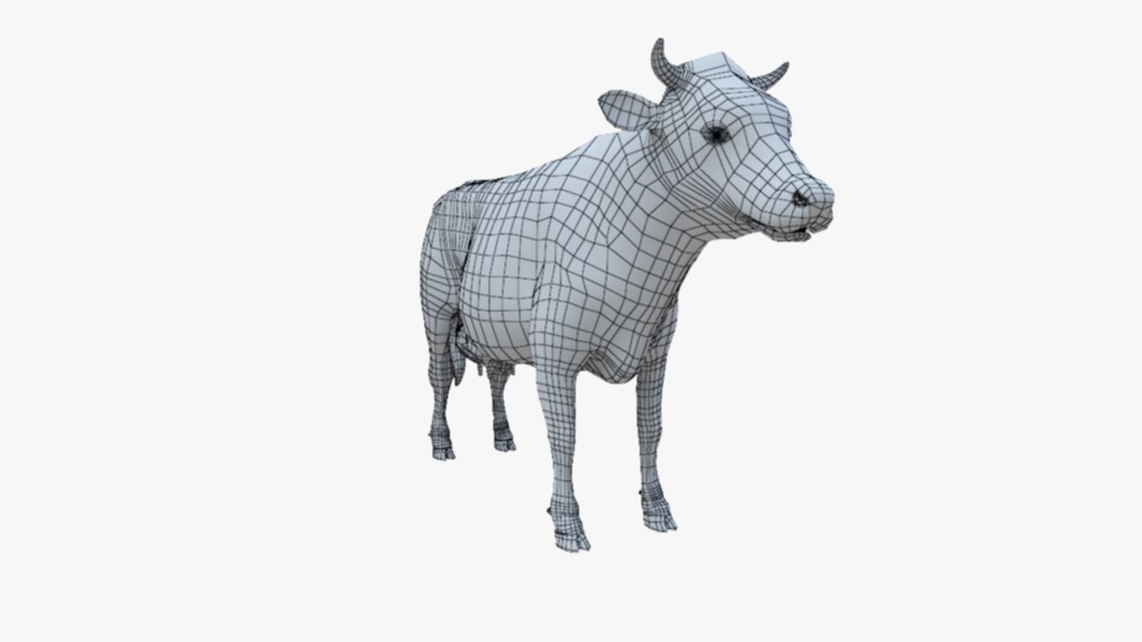 3D model Low Poly Holstein Cow Unwapped 4K Low-poly 3D model_66