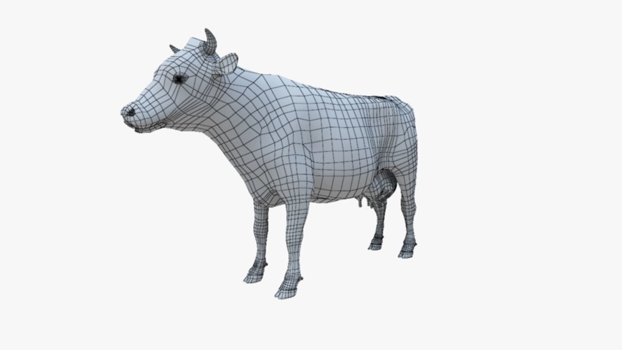 3D model Low Poly Holstein Cow Unwapped 4K Low-poly 3D model_73