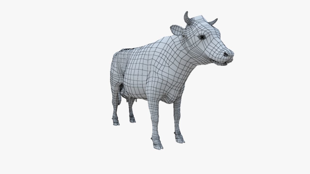 3D model Low Poly Holstein Cow Unwapped 4K Low-poly 3D model_62