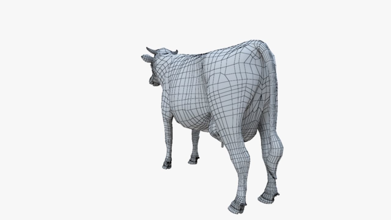 3D model Low Poly Holstein Cow Unwapped 4K Low-poly 3D model_84