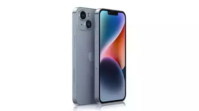 Apple iPhone 14 Blue Low-poly 3D model