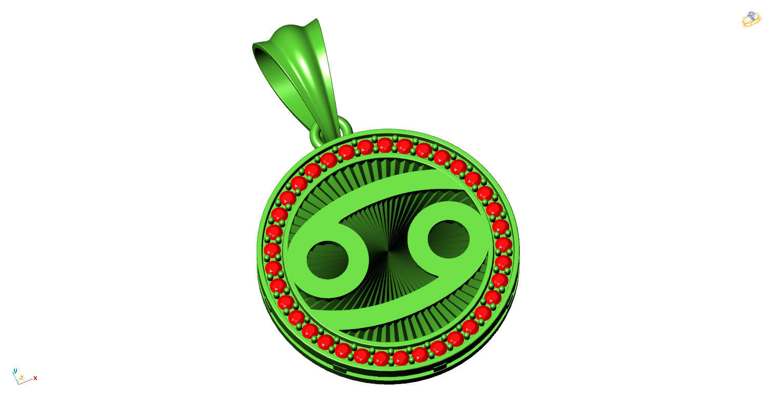 CA-004 zodiac sign pendant 3D print model_14